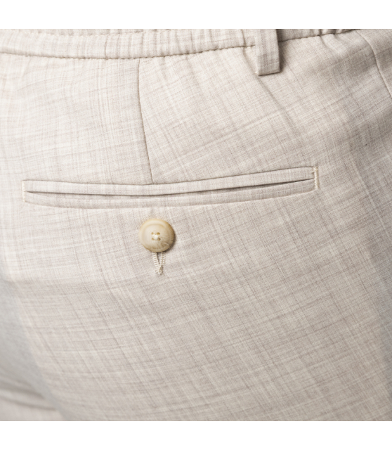 GRAN SASSO - Pantalon beige à pinces chiné