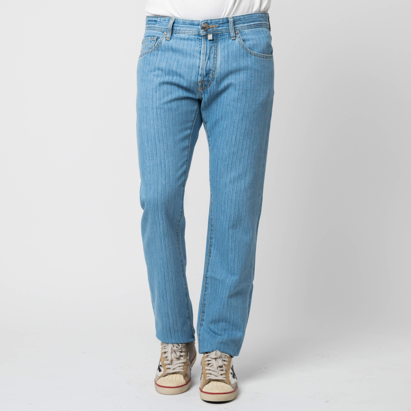 JACOB COHËN - Jean BARD bleu moyen à rayures