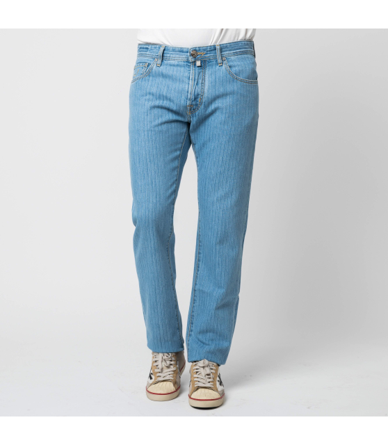 JACOB COHËN - Jean BARD bleu moyen à rayures