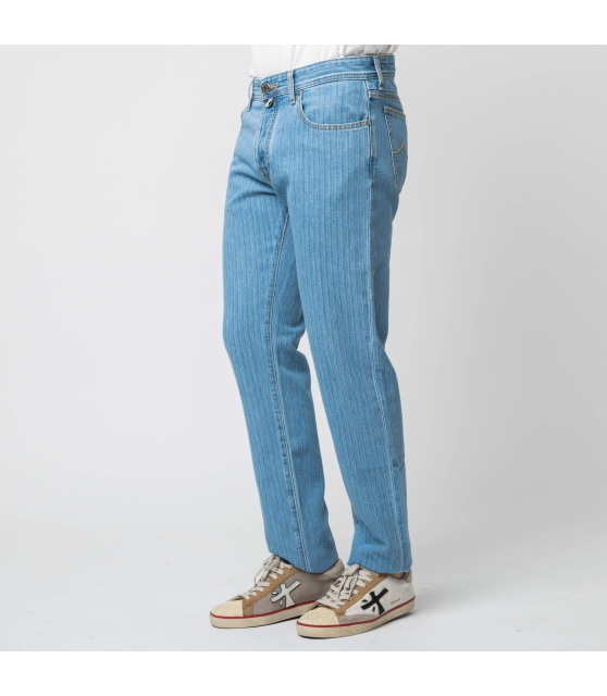 JACOB COHËN - Jean BARD bleu moyen à rayures