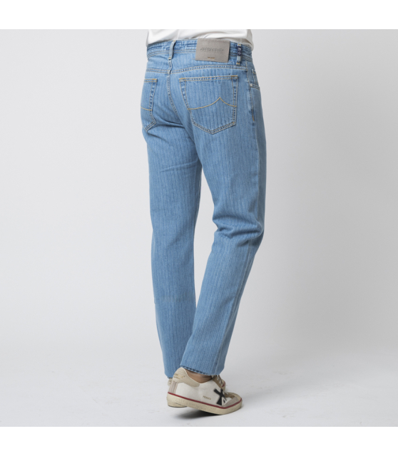 JACOB COHËN - Jean BARD bleu moyen à rayures