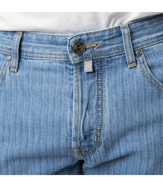 JACOB COHËN - Jean BARD bleu moyen à rayures