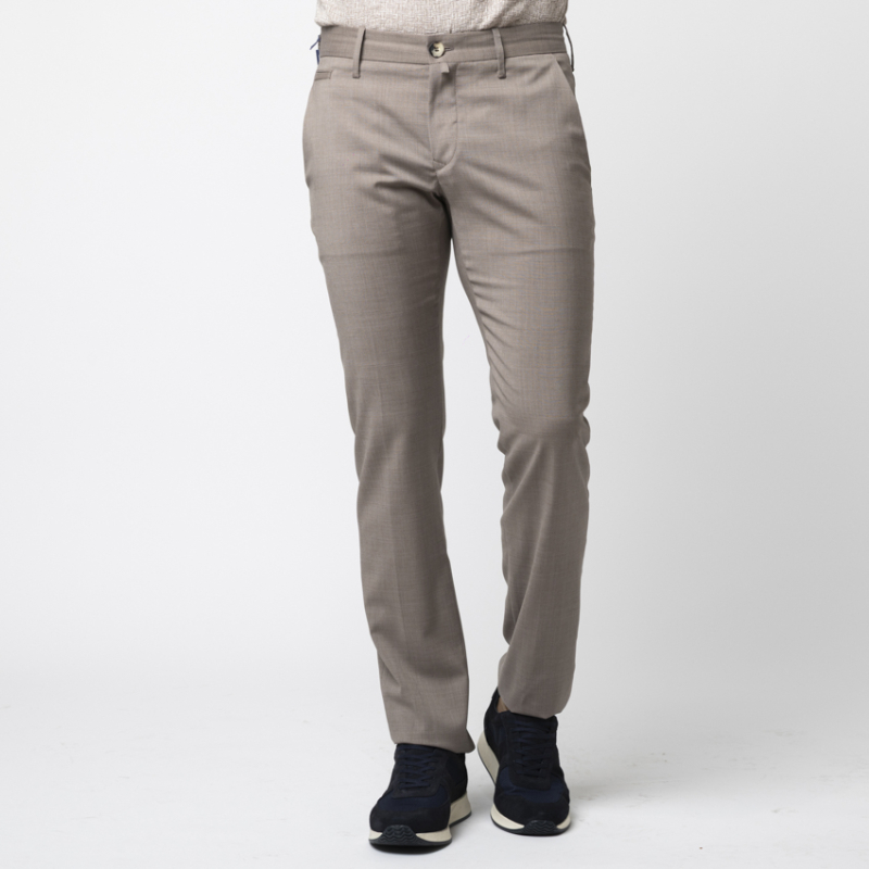 JACOB COHËN - Pantalon BOBBY taupe en laine vierge
