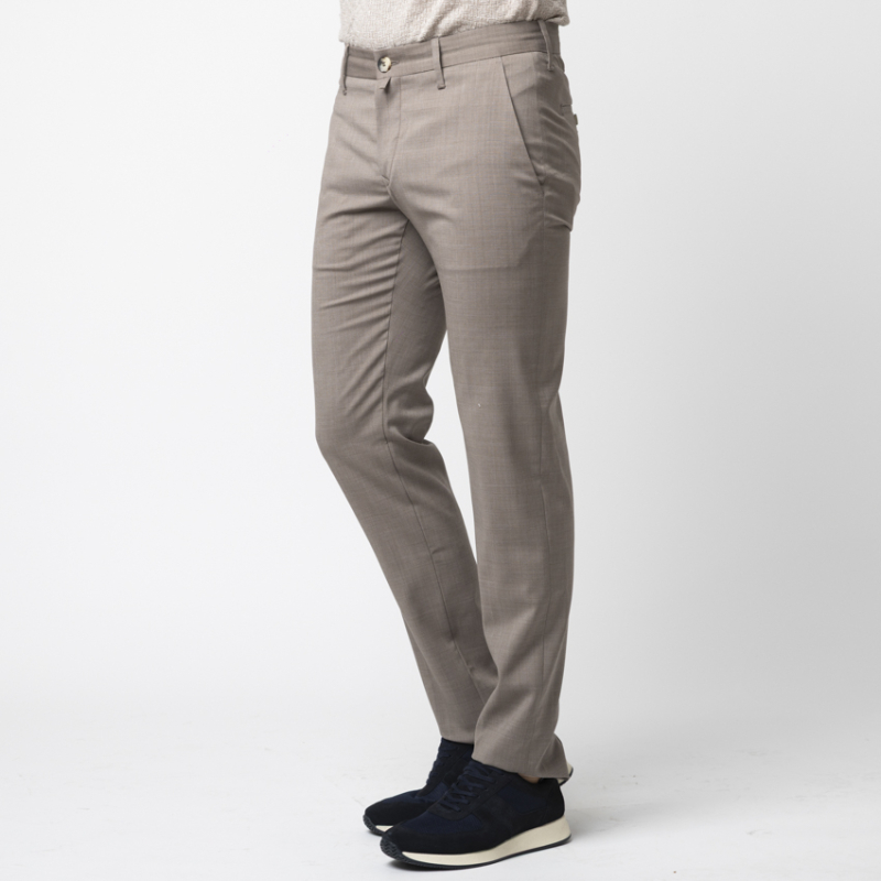 JACOB COHËN - Pantalon BOBBY taupe en laine vierge 2