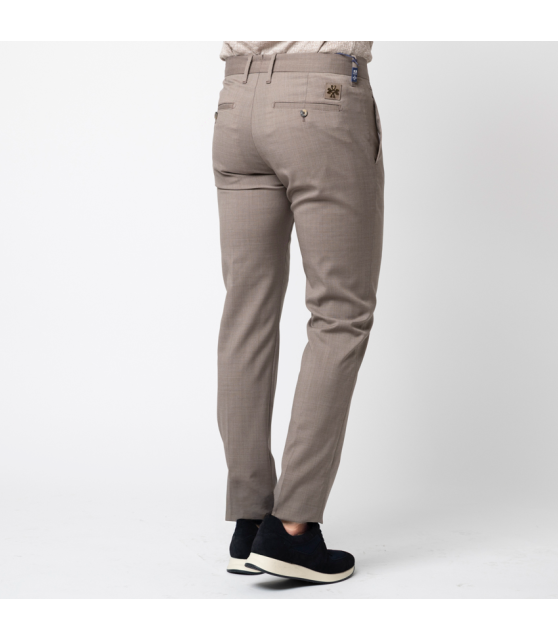 JACOB COHËN - Pantalon BOBBY taupe en laine vierge