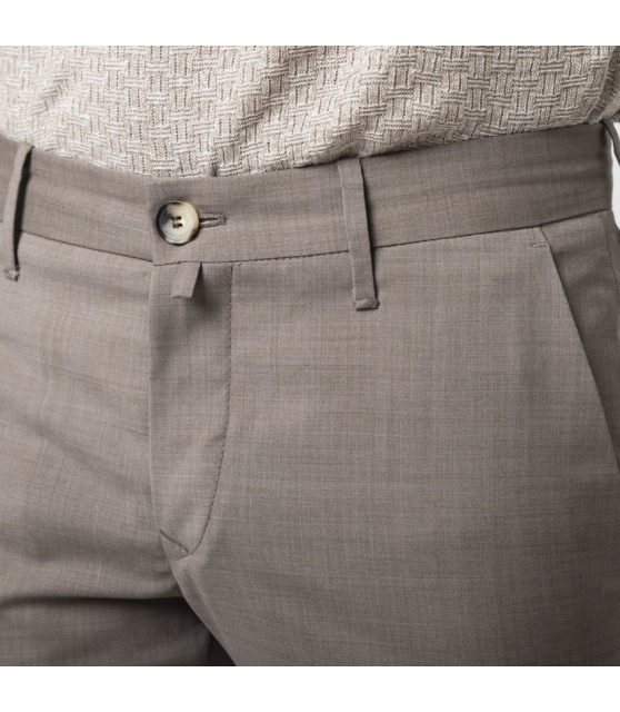 JACOB COHËN - Pantalon BOBBY taupe en laine vierge