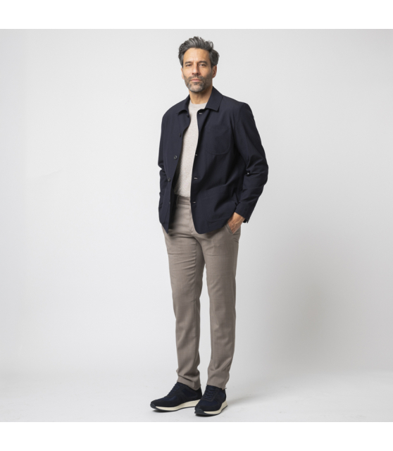 JACOB COHËN - Pantalon BOBBY taupe en laine vierge