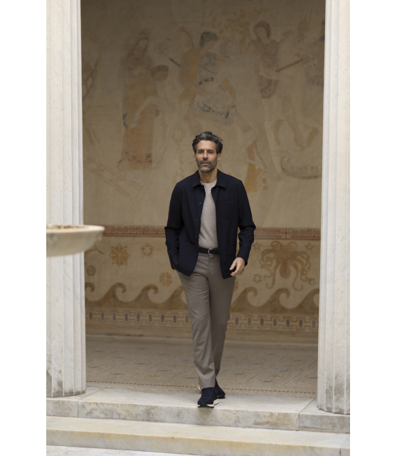 JACOB COHËN - Pantalon BOBBY taupe en laine vierge