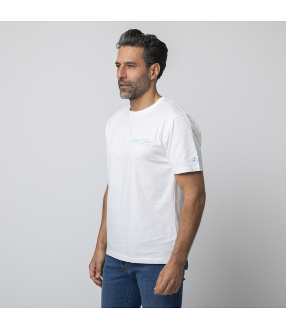 MC2 SAINT BARTH - T-shirt blanc Côte d'Azur bleu