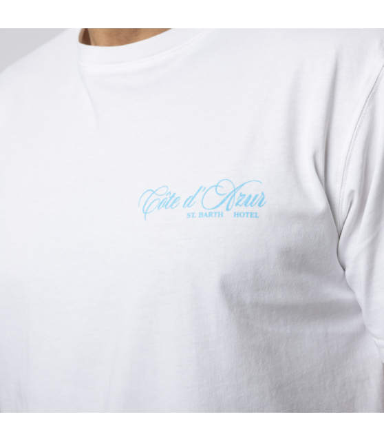 MC2 SAINT BARTH - T-shirt blanc Côte d'Azur bleu