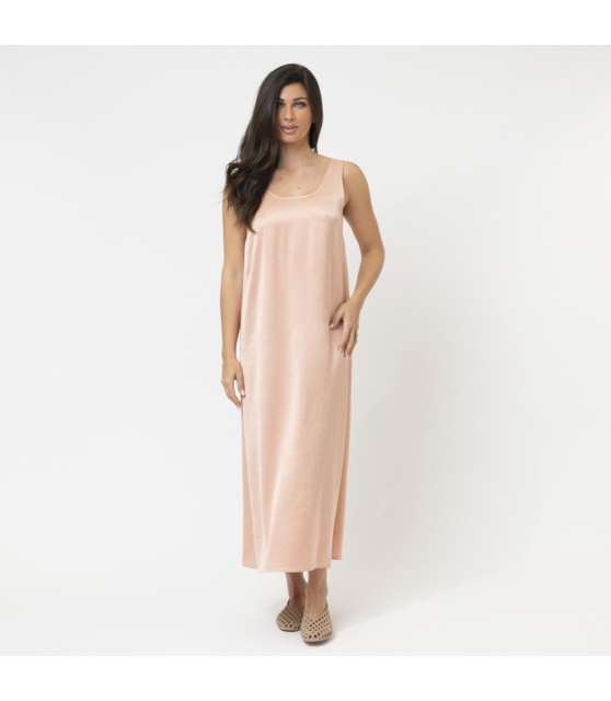 MARC CAIN - Robe rose en satin martelé
