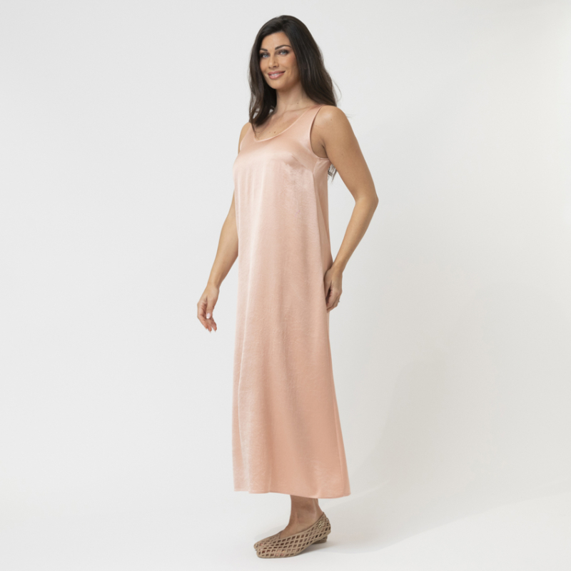 MARC CAIN - Robe rose en satin martelé 2