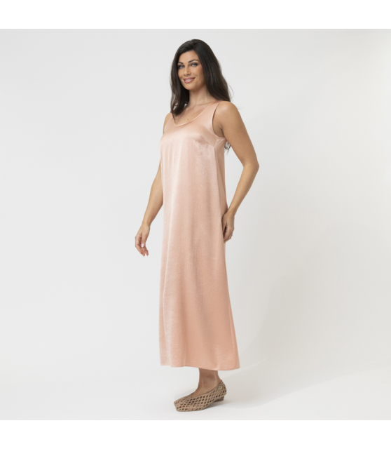 MARC CAIN - Robe rose en satin martelé