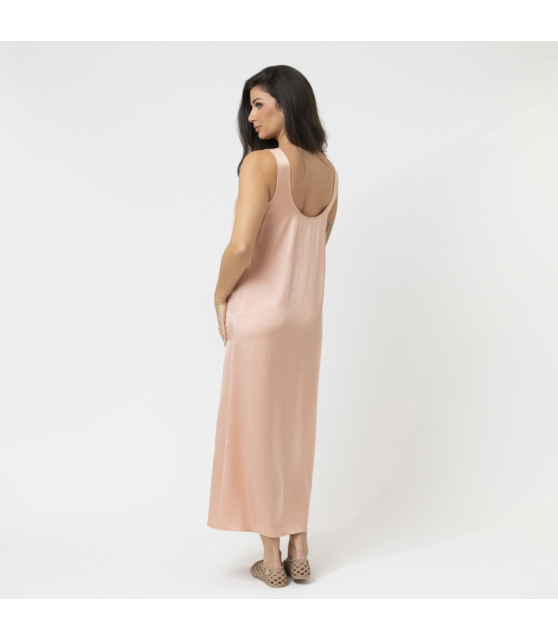 MARC CAIN - Robe rose en satin martelé