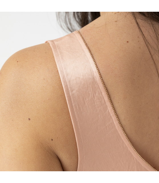 MARC CAIN - Robe rose en satin martelé