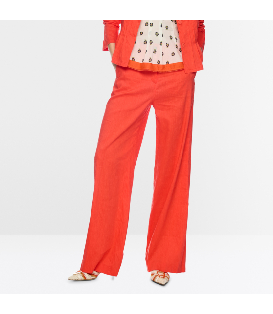 MARC CAIN - Pantalon rouge WAUKEE en lin et viscose
