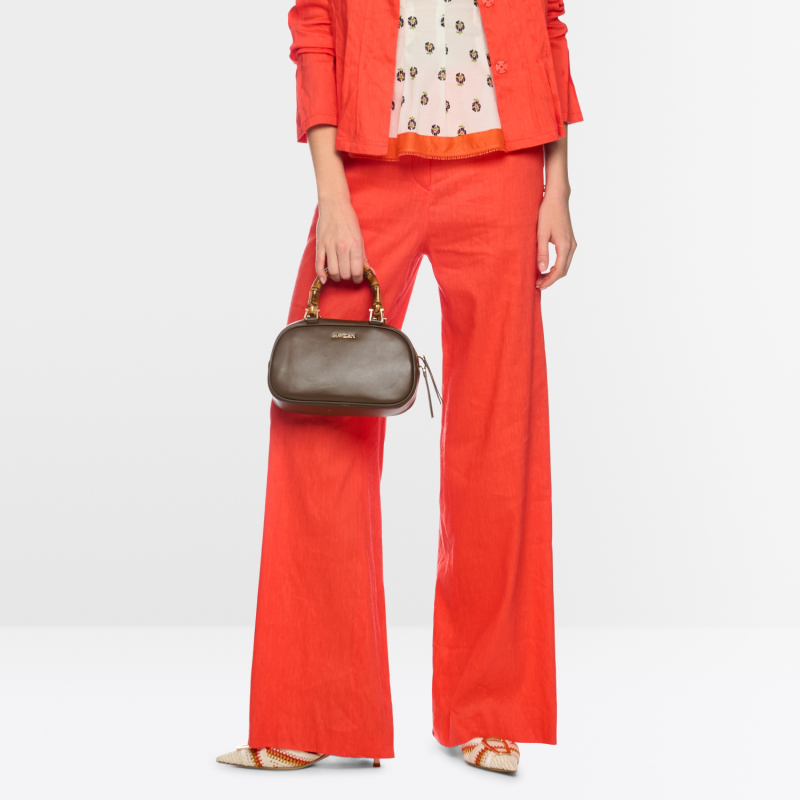 MARC CAIN - Pantalon rouge WAUKEE en lin et viscose