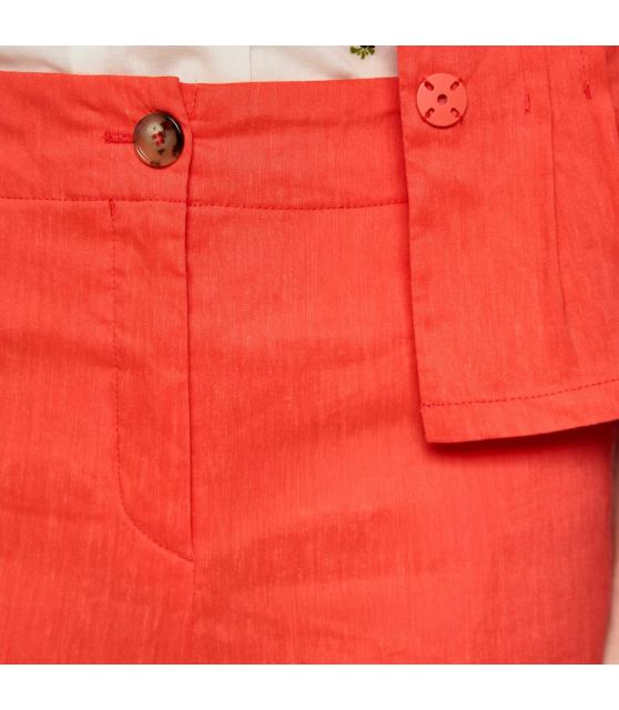MARC CAIN - Pantalon rouge WAUKEE en lin et viscose