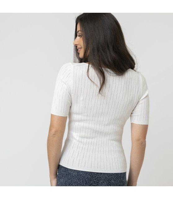 MARC CAIN - Top blanc cassé stretch