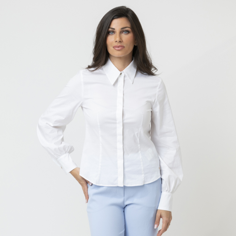 MARC CAIN - Chemise blanche à manches bouffantes