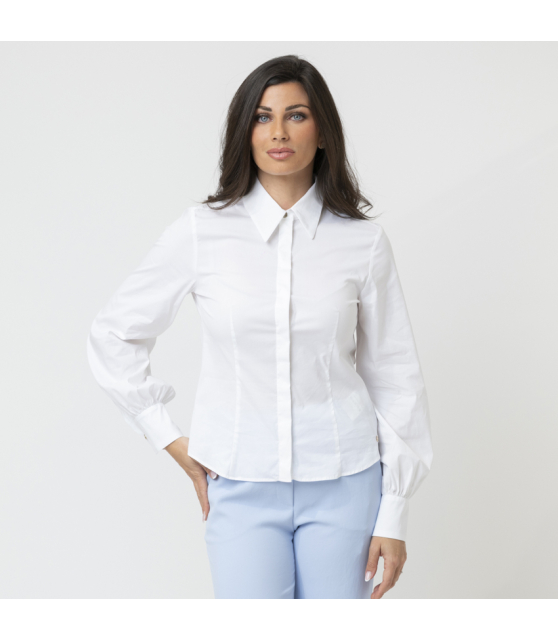 MARC CAIN - Chemise blanche à manches bouffantes