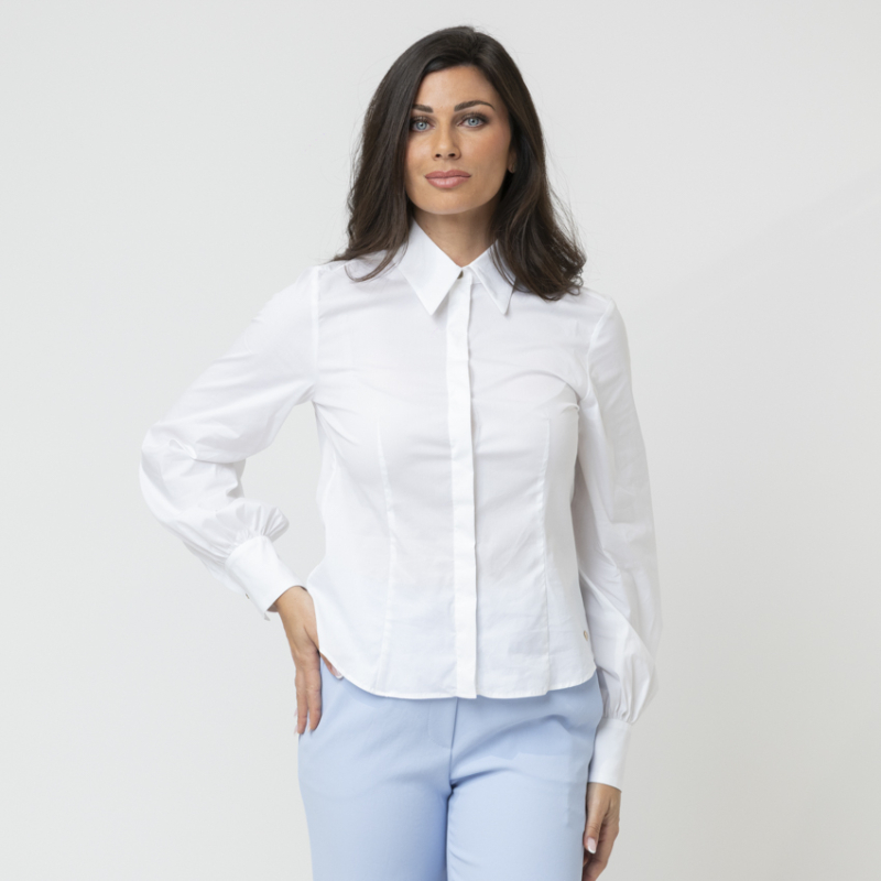 MARC CAIN - Chemise blanche à manches bouffantes 2