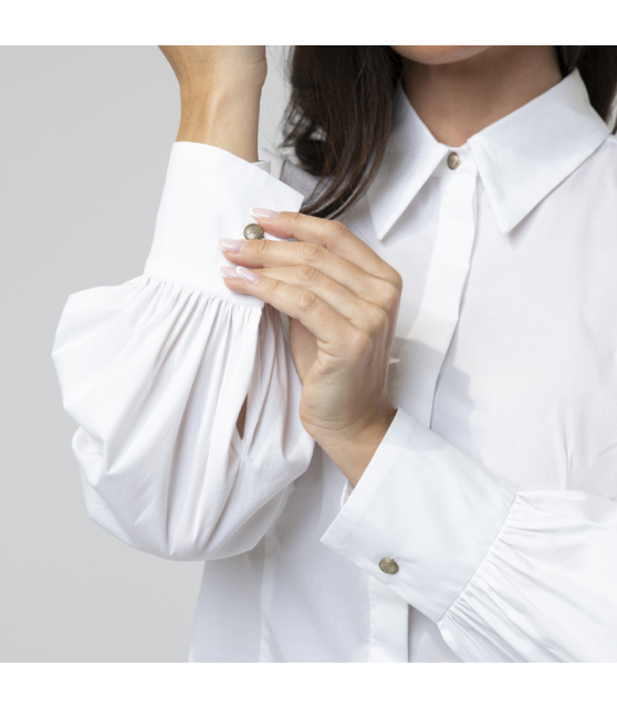 MARC CAIN - Chemise blanche à manches bouffantes