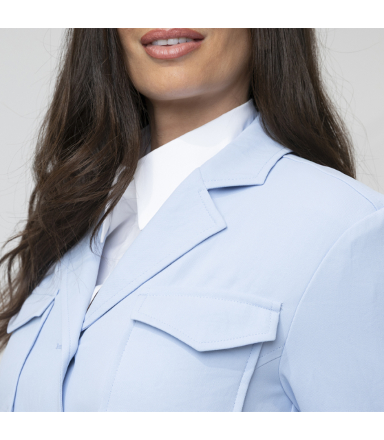 MARC CAIN - Veste caban bleu ciel ceinturée