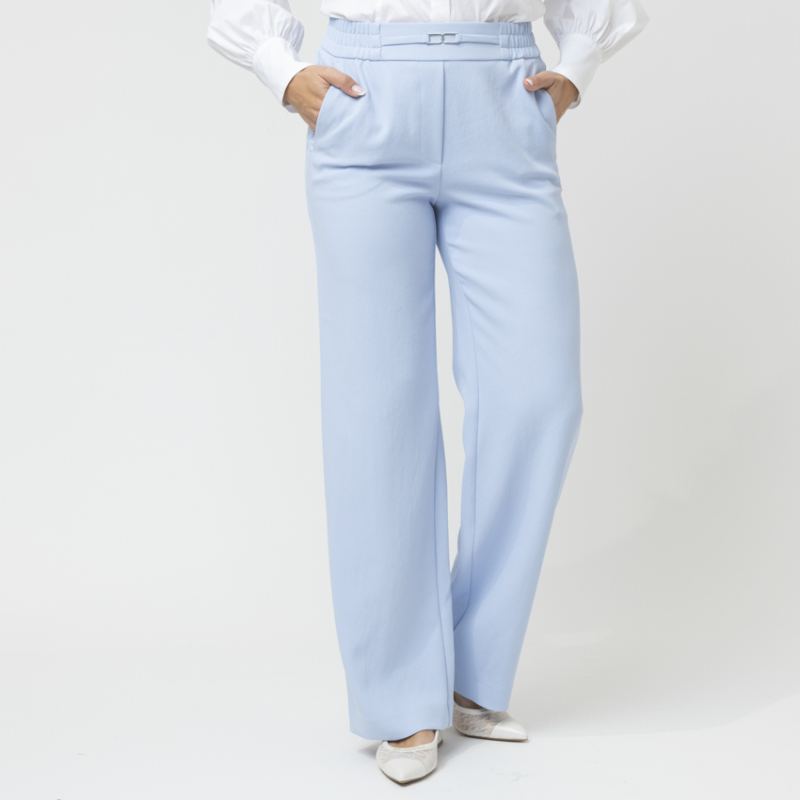 MARC CAIN - Pantalon large bleu ciel
