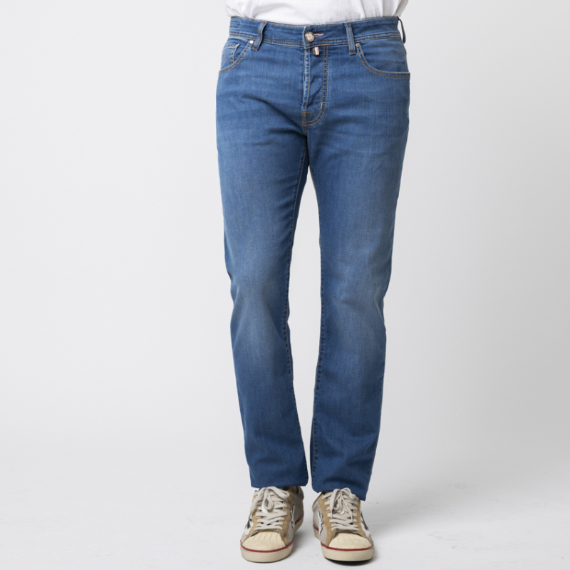 JACOB COHËN - Jean BARD bleu délavé à jacron rose