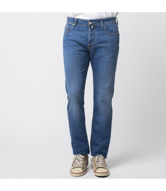 JACOB COHËN - Jean BARD bleu délavé à jacron rose