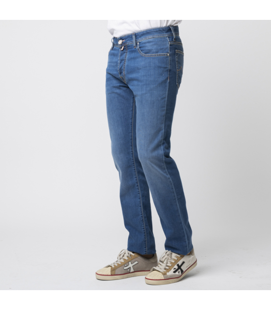 JACOB COHËN - Jean BARD bleu délavé à jacron rose