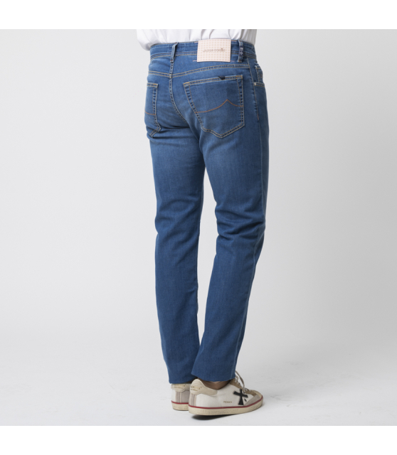 JACOB COHËN - Jean BARD bleu délavé à jacron rose