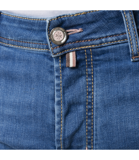 JACOB COHËN - Jean BARD bleu délavé à jacron rose