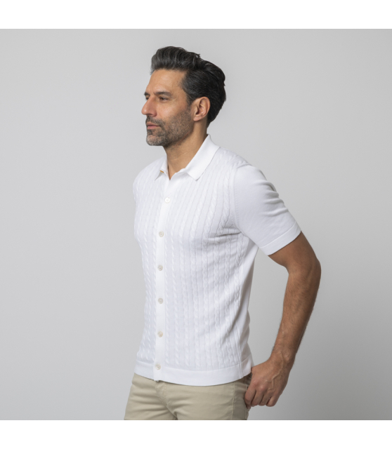 GRAN SASSO - Chemise blanche torsadée manches courtes