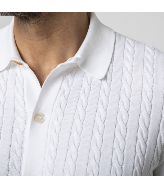 GRAN SASSO - Chemise blanche torsadée manches courtes