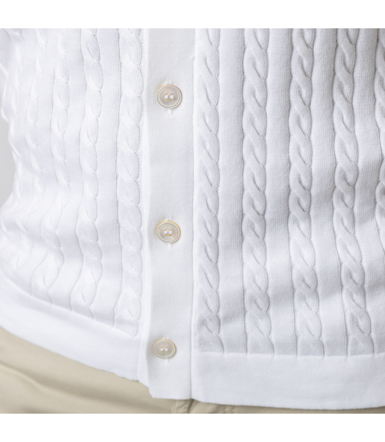 GRAN SASSO - Chemise blanche torsadée manches courtes