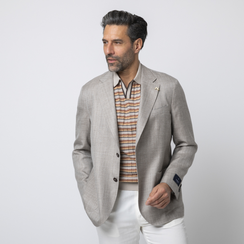 TOMBOLINI - Veste légère taupe chiné