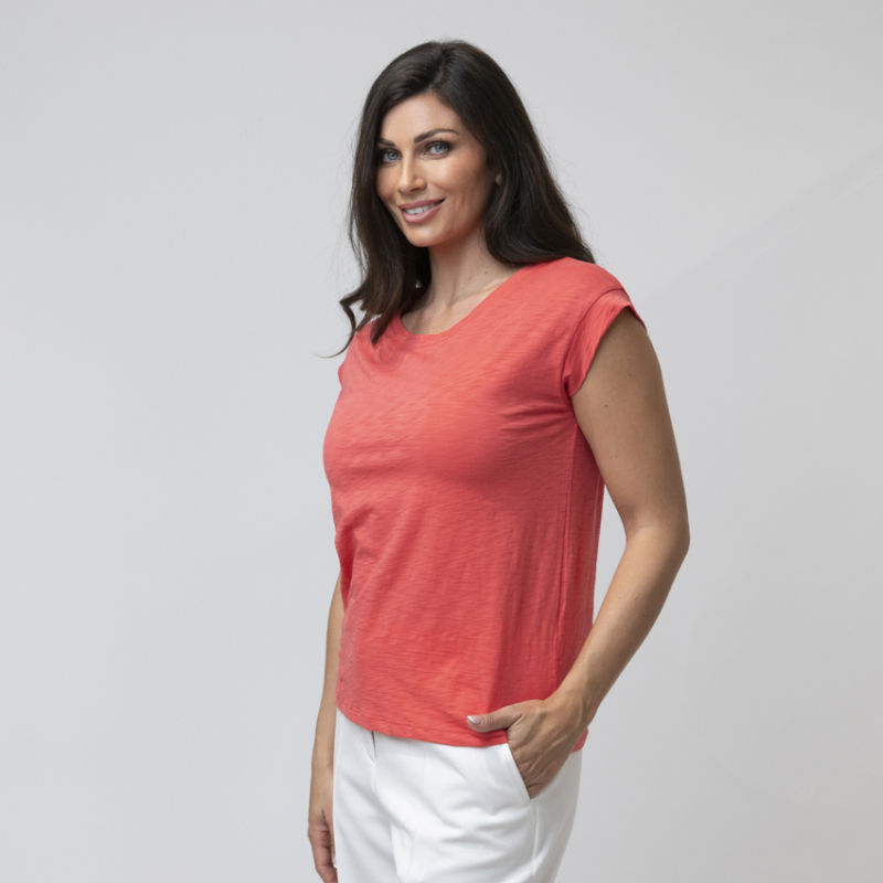 DUNCAN - T-shirt corail manches courtes 2