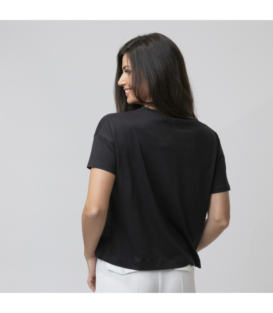DUNCAN - T-shirt noir manches courtes