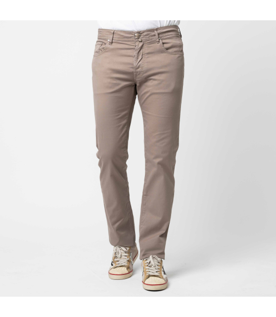 JACOB COHËN - Jean BARD taupe en toile de coton