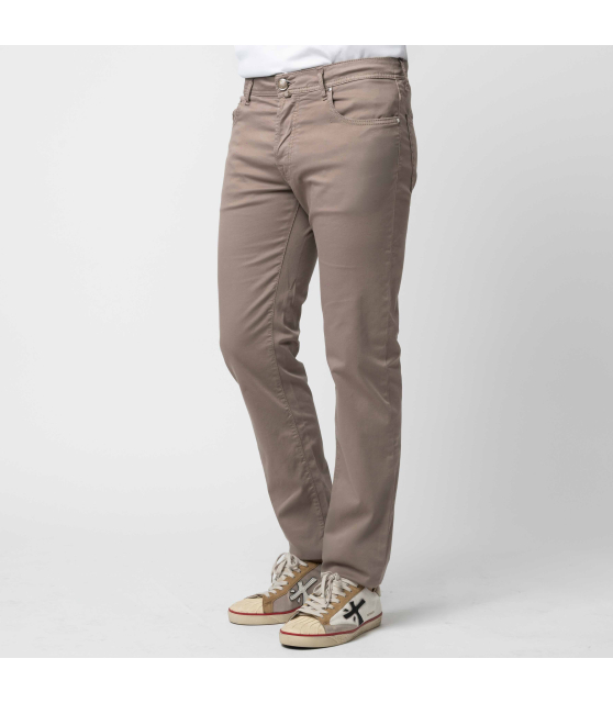 JACOB COHËN - Jean BARD taupe en toile de coton