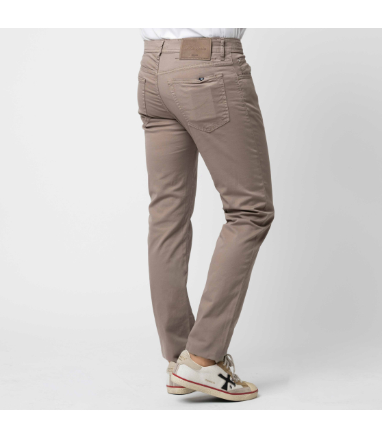 JACOB COHËN - Jean BARD taupe en toile de coton