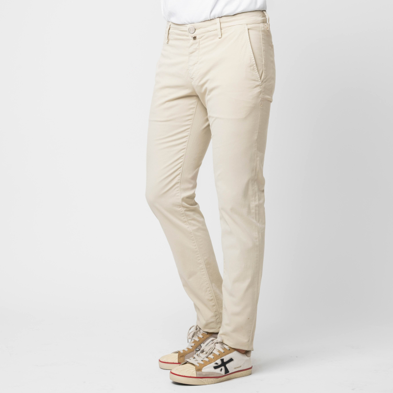 JACOB COHËN - Pantalon chino beige BOBBY en gabardine de coton 2