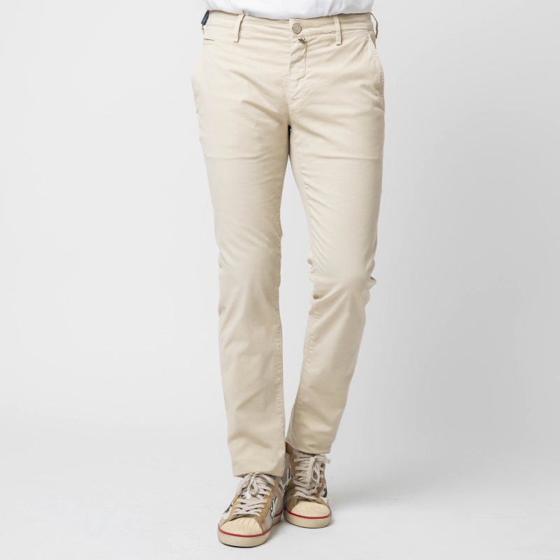 JACOB COHËN - Pantalon chino beige BOBBY en gabardine de coton