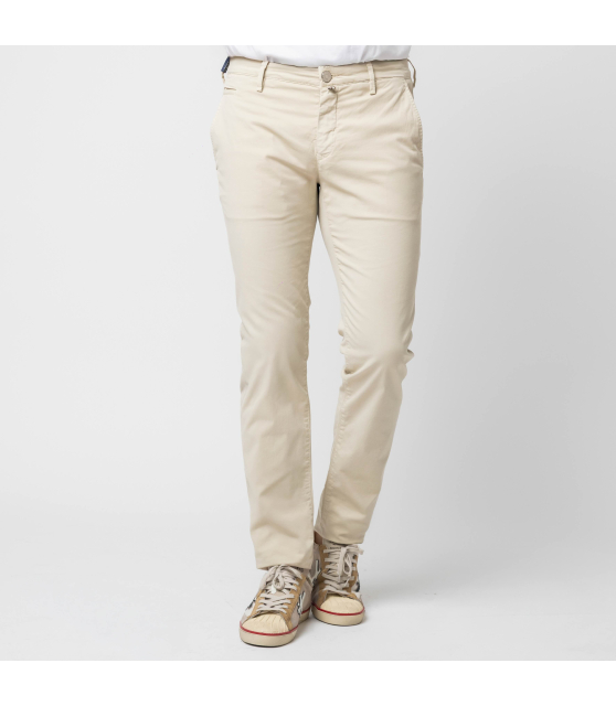 JACOB COHËN - Pantalon chino beige BOBBY en gabardine de coton