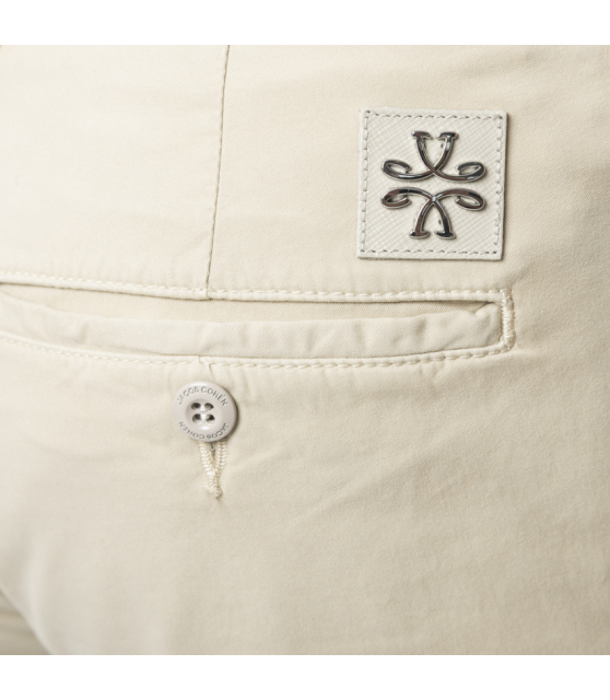 JACOB COHËN - Pantalon chino beige BOBBY en gabardine de coton