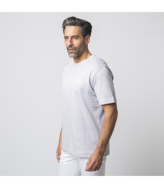 ELEVENTY - T-shirt gris chiné à empiècements