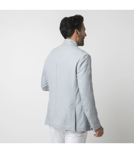 ELEVENTY - Veste bleu ciel à col officier