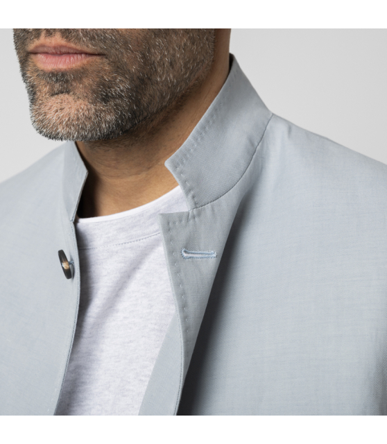 ELEVENTY - Veste bleu ciel à col officier